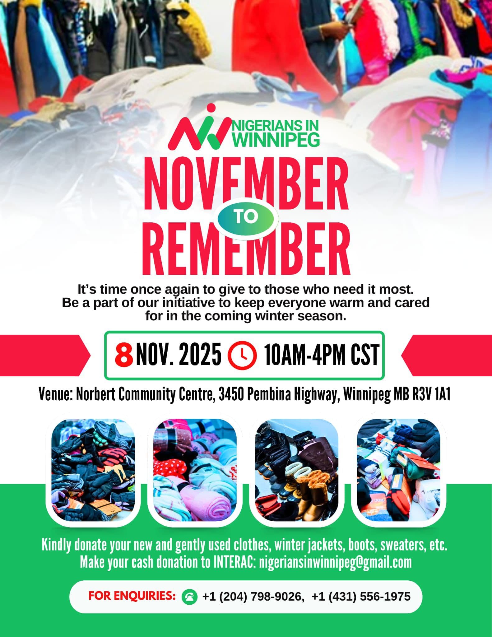 November to Remember - Clothing Drive
